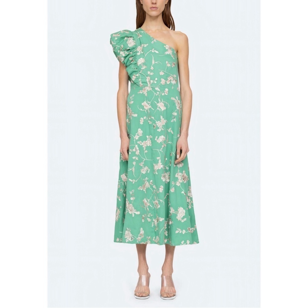 NWT SEA New York Midi Embroidered Floral Julian One-Shoulder Dress - Picture 3 of 7